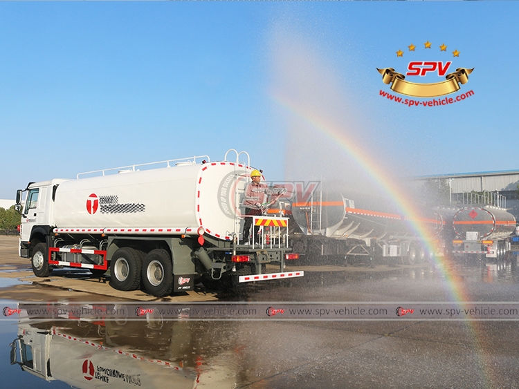 SPV-Vehicle - 25,000 Litres Water Spraying Truck SINOTRUK - Spraying Testing
